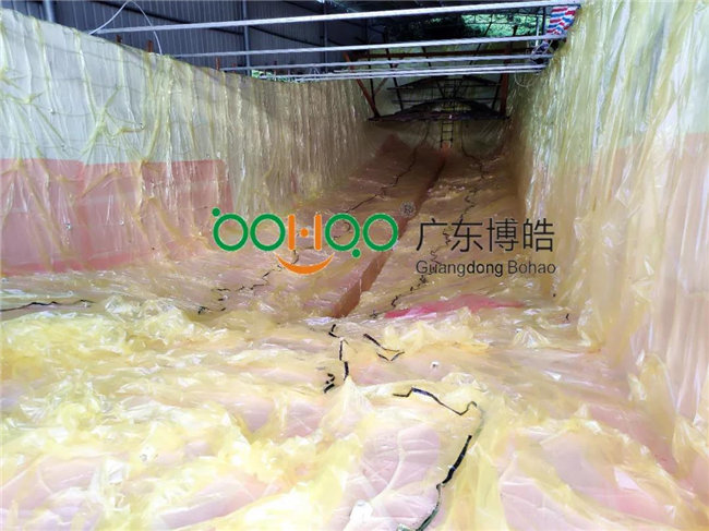 完成鋪層后，用真空袋覆蓋好